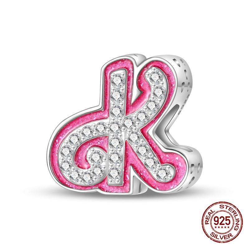 Authentic Pink Charm Bead Charms Bead Charms Copper 26 Letter Charm Bead Charms Compatible With Authentic Bracelets Do It Yourself Jewellery Making Wo
