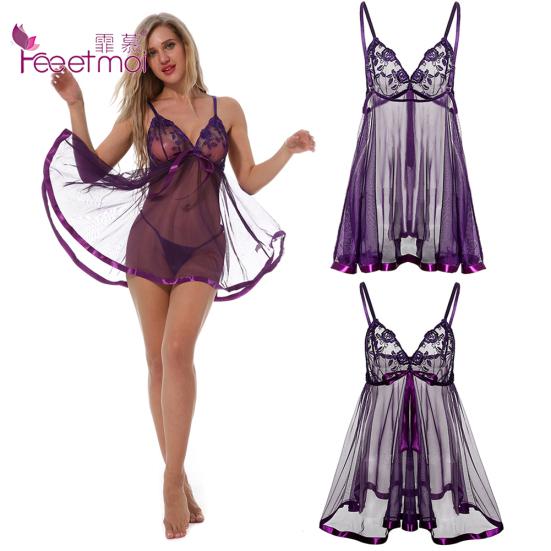 

Пижама Пижама Кружева See Through Babydoll Платье эротическое белье с