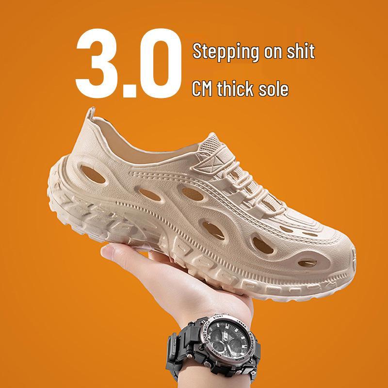 Men's Summer EVA Quick-Dry Non-Slip Closed-Toe Beach Sandals for Outdoor Sports and Camping