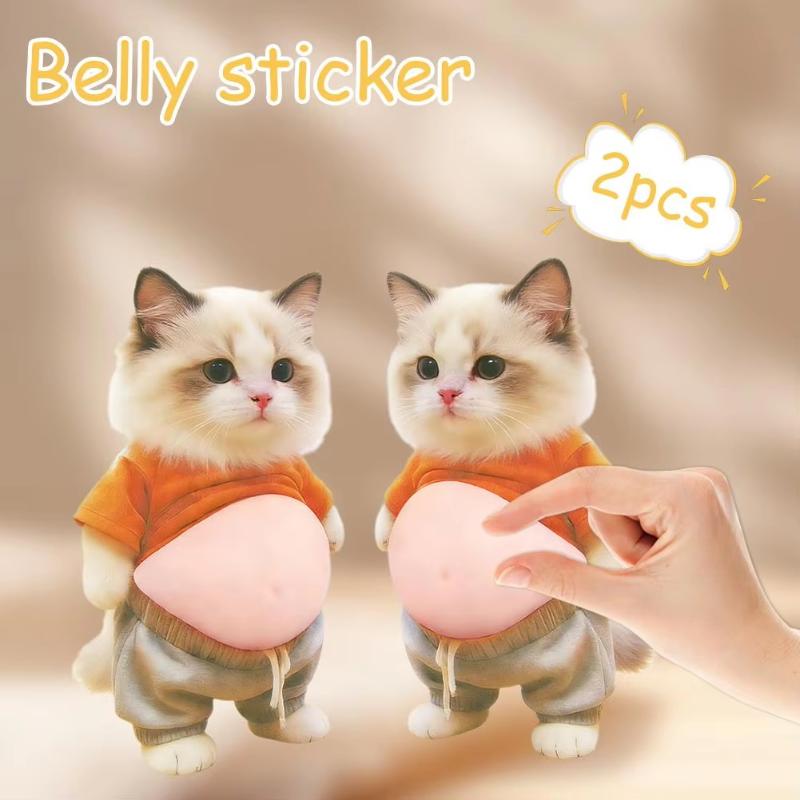 1Pair Cute 3D Animal Butt Stickers Cartoon Cat Anti Collision Sticker Soft Silicone Decal For Car Door Fridge Home Decoration