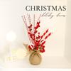 Holiday Tabletop Christmas Tree With Festive Flowers For Christmas Party Decor