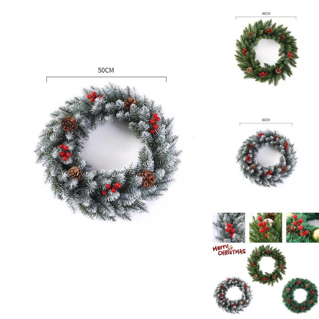 Plush Pvc 11.8-23.6in Christmas Wreath Home Decoration Xmas Gift