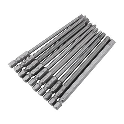 Conjunto de 10 peças de Pontas de Chave de Fenda Magnéticas BST de Haste Sextavada de 14 Polegadas 100mm de Comprimento (Fenda+Cruz Cabeça Hexagonal)