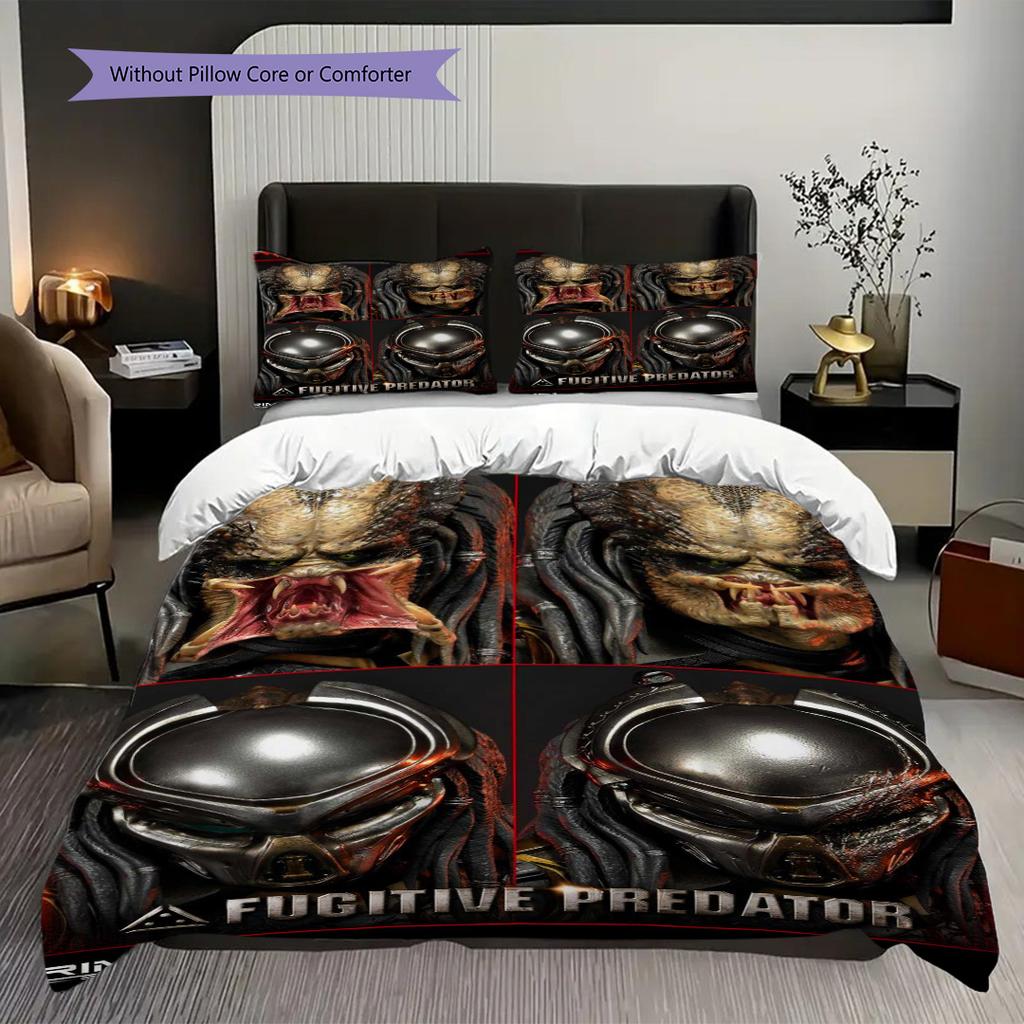 Alien Vs Predator Cosmic Battle Bedding 1 Duvet Cover 2 Pillowcase Without Core Soft And Comfortable Duvet Cover And Pillowcase Bedding Set