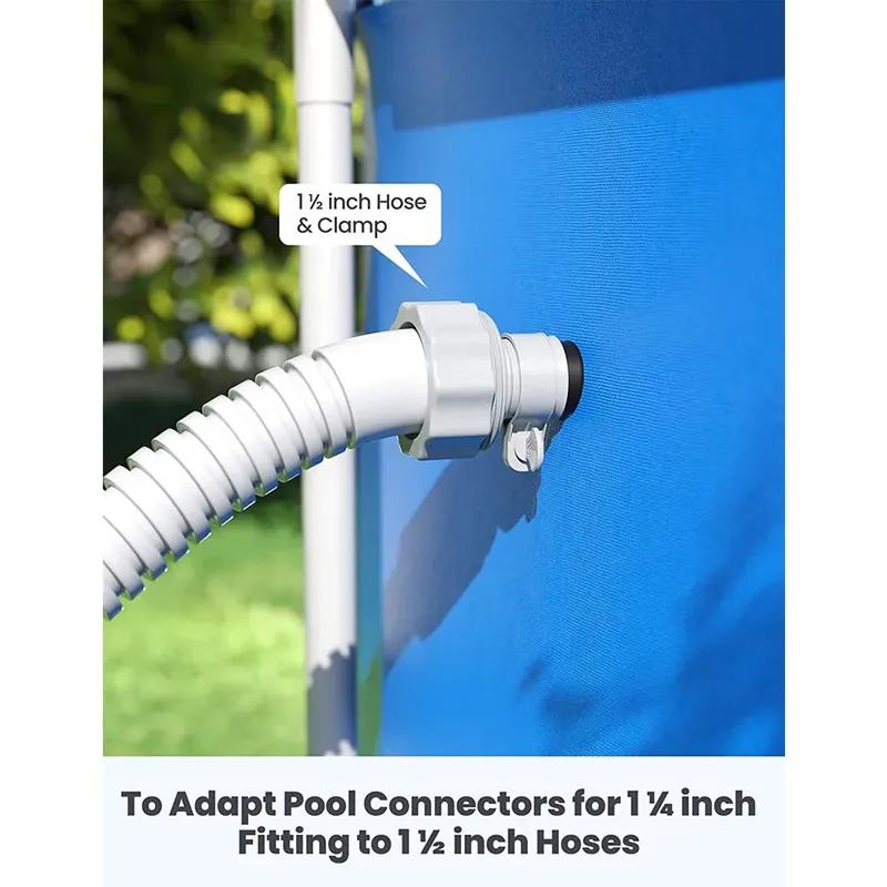 1.25" To 1.5" Type B Hose Adapter and 1.5” To 1.25” Hose Adapter Plunger Valve Connector for Intex Above Ground Pool(2 PCS)