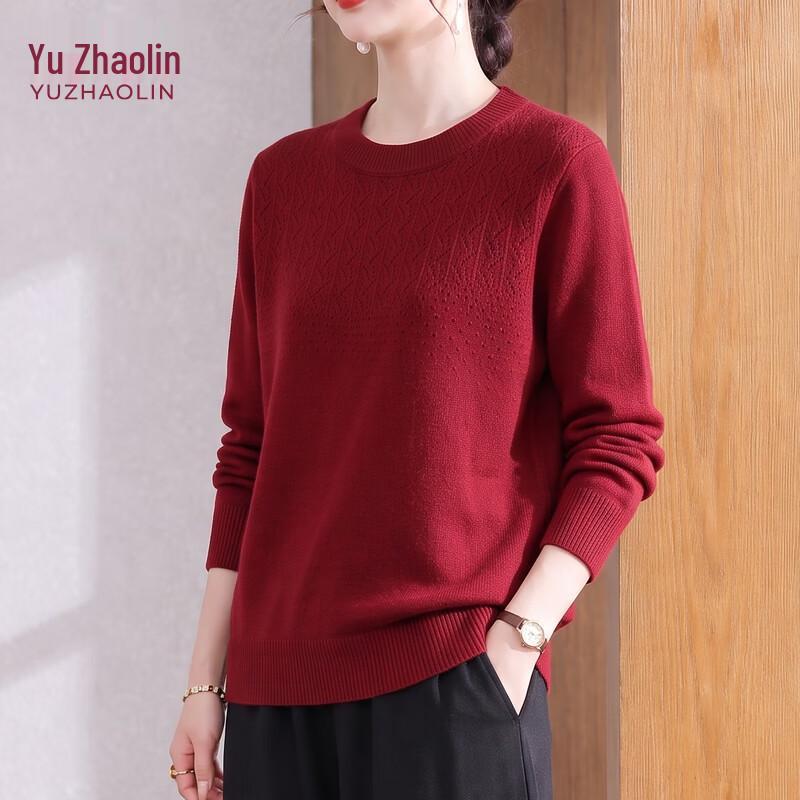 YUZHAOLIN Women's Elegant Crew Neck Knit Pullover for Mature Ladies