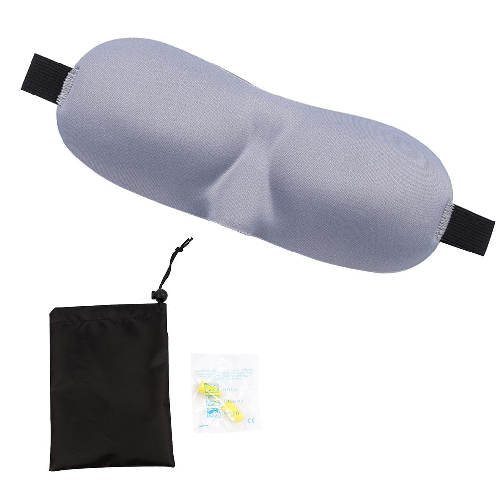 Sleep Eye Mask and Ear Plugs Set Adjustable Straps Eye Cover for Nap Sleeping Travelling