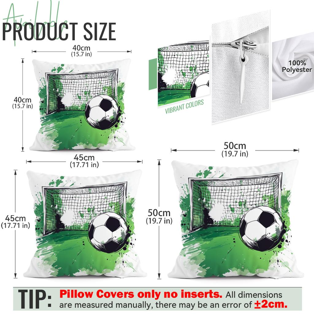 Football (Sport) Cushion Pillowcase Printed Polyester 40/45/50Cm Throw Pillowcover Decorative Sofa Cushion Pillowslip Home Decor
