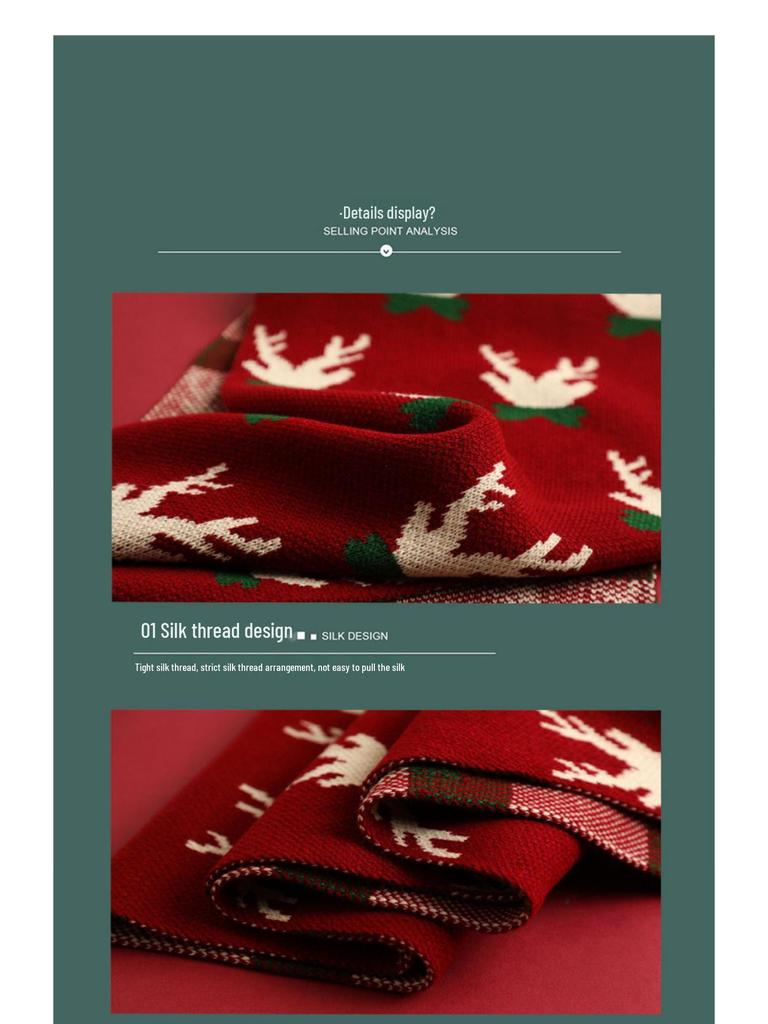 Rentier Strickschal im koreanischen Stil für Damen – Niedlicher & Weicher Winter-Halswärmer