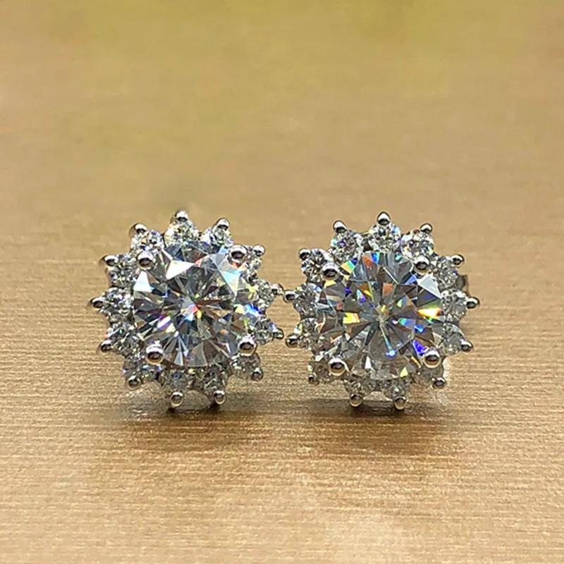 2026 New Simple Light Luxury Wind Flower Full Diamond Small Fragrant  Earnail Snowflake Micro Inlaid Zircon Zircon