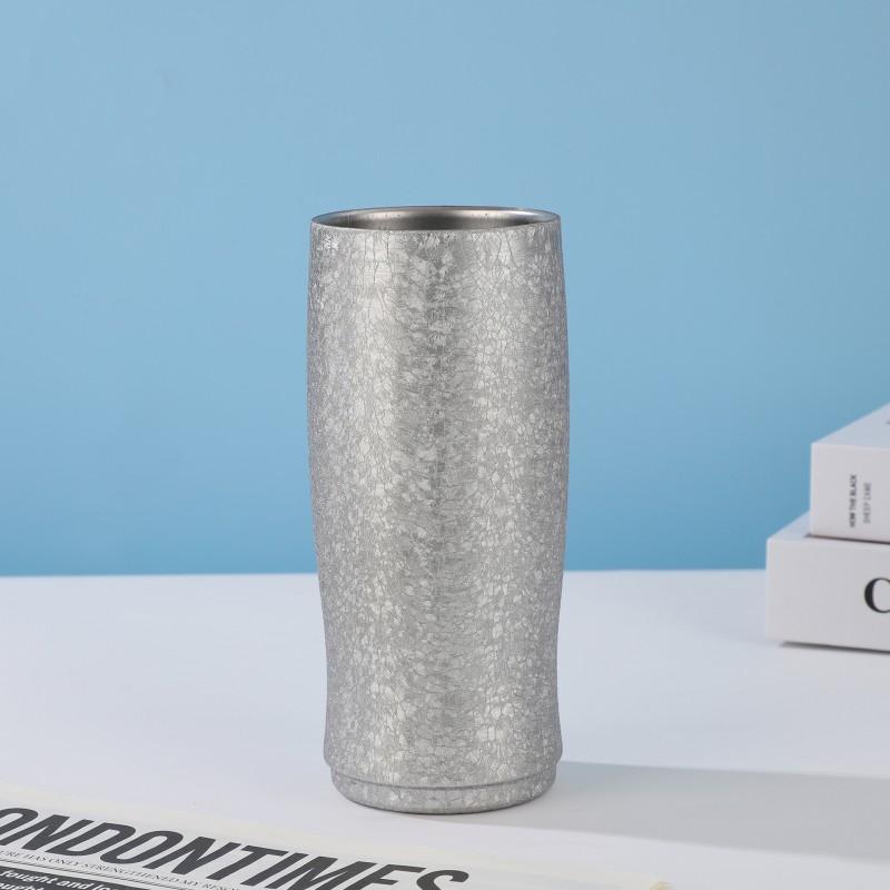 304 Stainless Steel Vacuum Insulated Travel Mug 20oz Oval Car Cup Portable Thermos Office Outdoor Commute