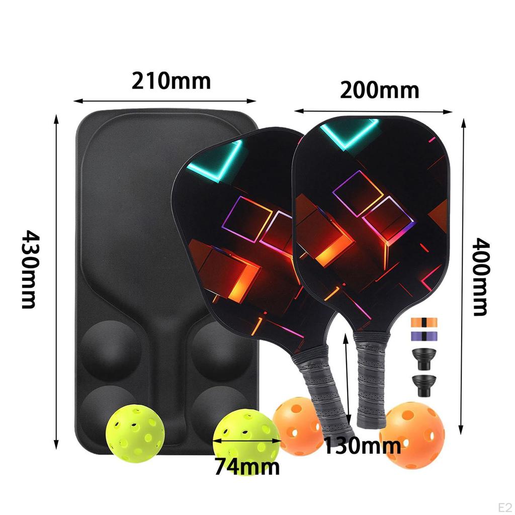 Pickleball Rackets Set Ergonomic Grip Fiberglass for Adults Gym Gift