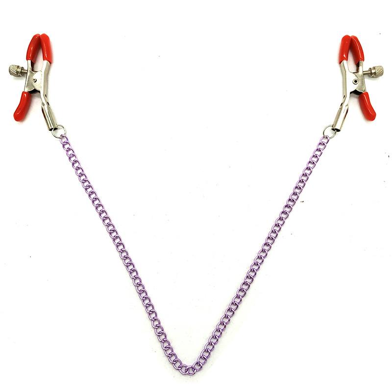 Sex Breast Nipple Clamp Clips Silver Gold Purple Chain Nipple Clip Shaking Clamps Stimulate Clip Sex Slaves Adult Sex