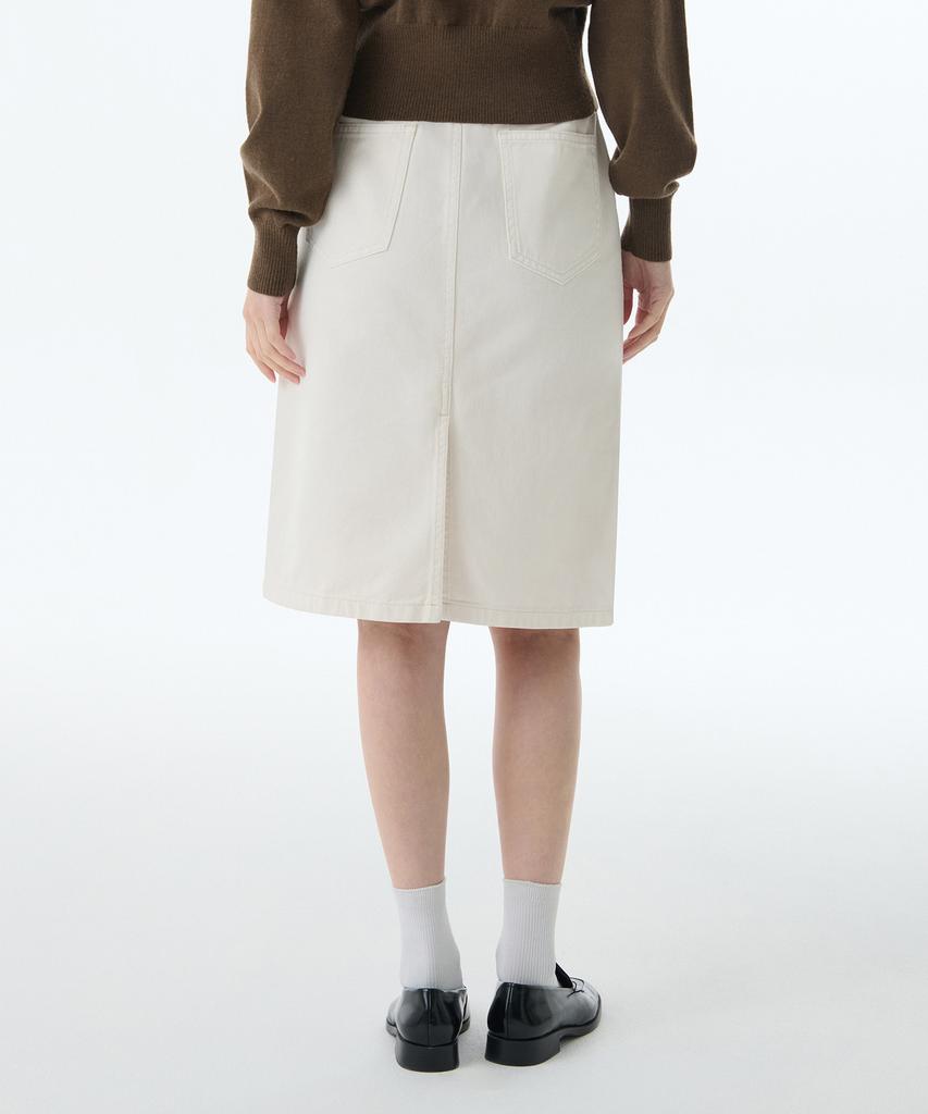 MUSINSA STANDARD WOMAN Women'S Denim Knee-Length Skirt [Cream]