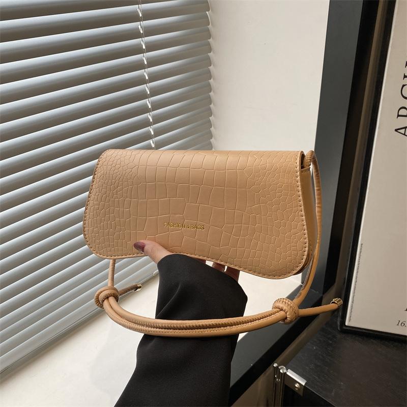 Summer Solid Color Commuter Shoulder Messenger Bag Hand Carry Women's Bag Niche Texture Underarm Bag