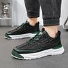 Fashion 2025 New Men's PU Leather Dad Shoes Autumn Chunky Sole Comfortable Soft Round Toe Lace Up Casual Sports Sneakers for Youth Retro