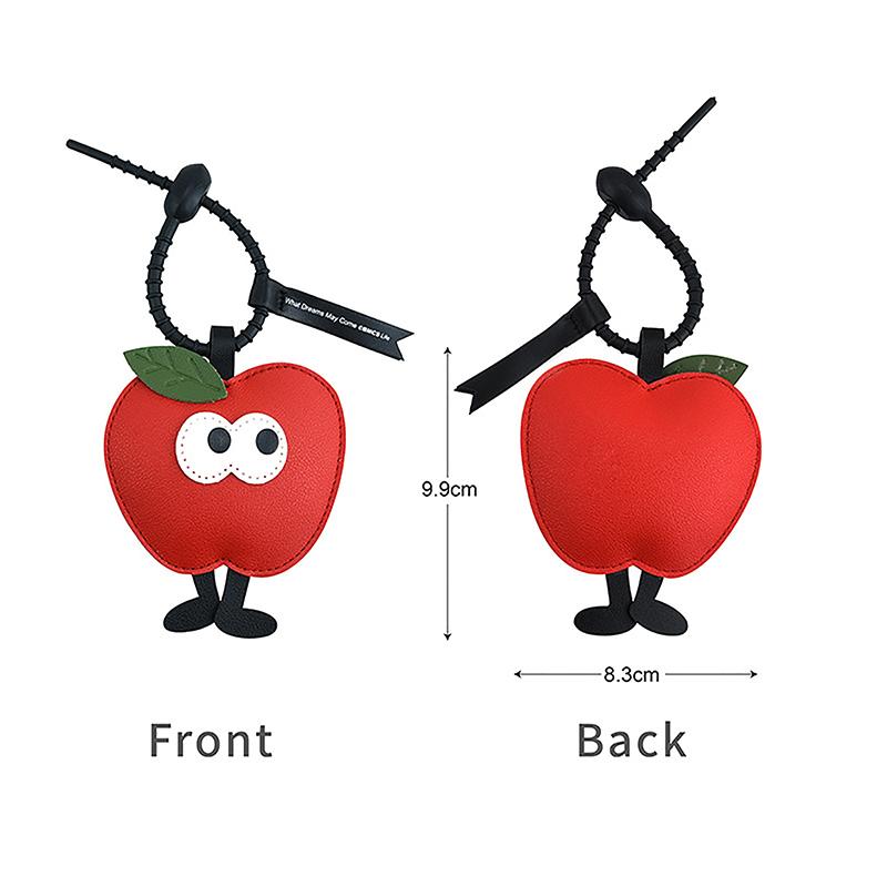 

Милый брелок в виде рождественской елки с яблоком, креативный рождественский мультяшный брелок из искусственной кожи, украшение для рюкзака, аксессуары, подарки красный