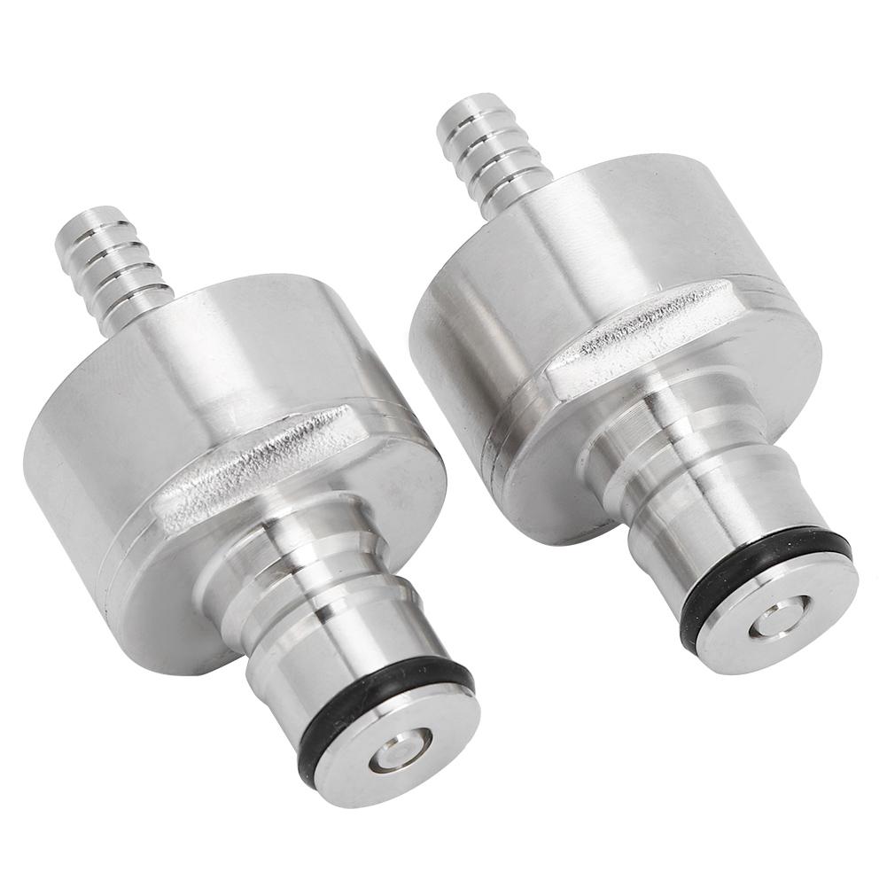 2 Peças Tampa de Carbonatação de Aço Inoxidável com Espigão de 5/16 pol. Tipo Ball Lock Encaixe Garrafas PET de Refrigerante