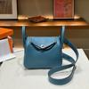 2026 new first-layer cowhide tc cowhide 19cm mini lindy bag crossbody leather medicine bag genuine leather women's bag
