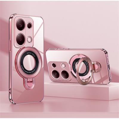 Pre Xiaomi 14T Luxusný priehľadný pokovovaný magnetický držiak puzdro Pre Xiaomi 13T 12T 11T 14T Pro 13 12 11 Lite 5G NE Stojanový kryt