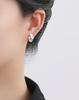 Geometric Lotus Leaf Pleated Earrings: Silver Needle Floral Design In Milk Tea Color