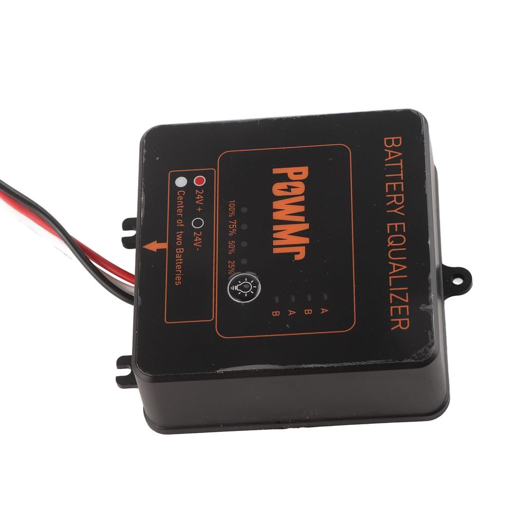 Battery Equalizer Black Solar System Balancer with Reverse Connection Protection 2 X 12V