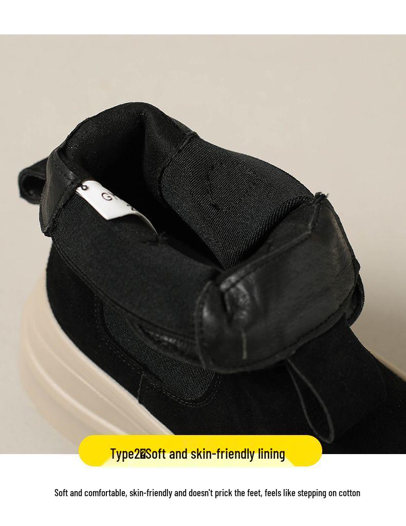 Thick-Soled Platform Martin Boots for Petite Women – 2025 Autumn/Winter, Versatile Lightweight Short Boots, Trendy and Casual Style.