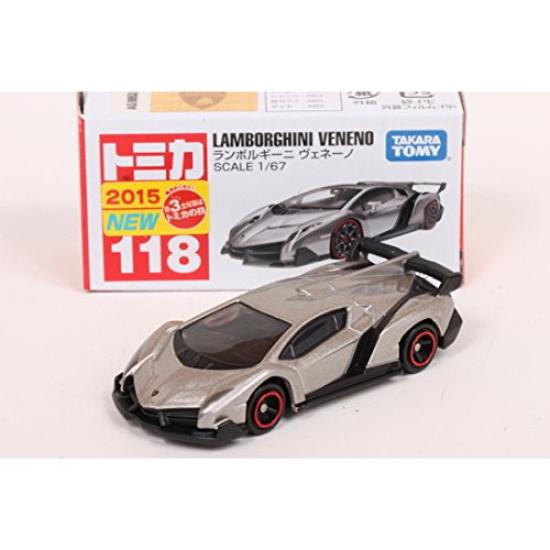 TAKARA TOMY 118 Lamborghini Veneno Miniature Car Toy for Ages 3 and Meets Toy Safety ST Mark Certified "Tomica No. (Boxed)" Up, Boxed, Standards,