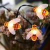 Solar Bee LED String Lights Outdoor Garden Patio Waterproof Decorative Fairy Lights for Party Warm White