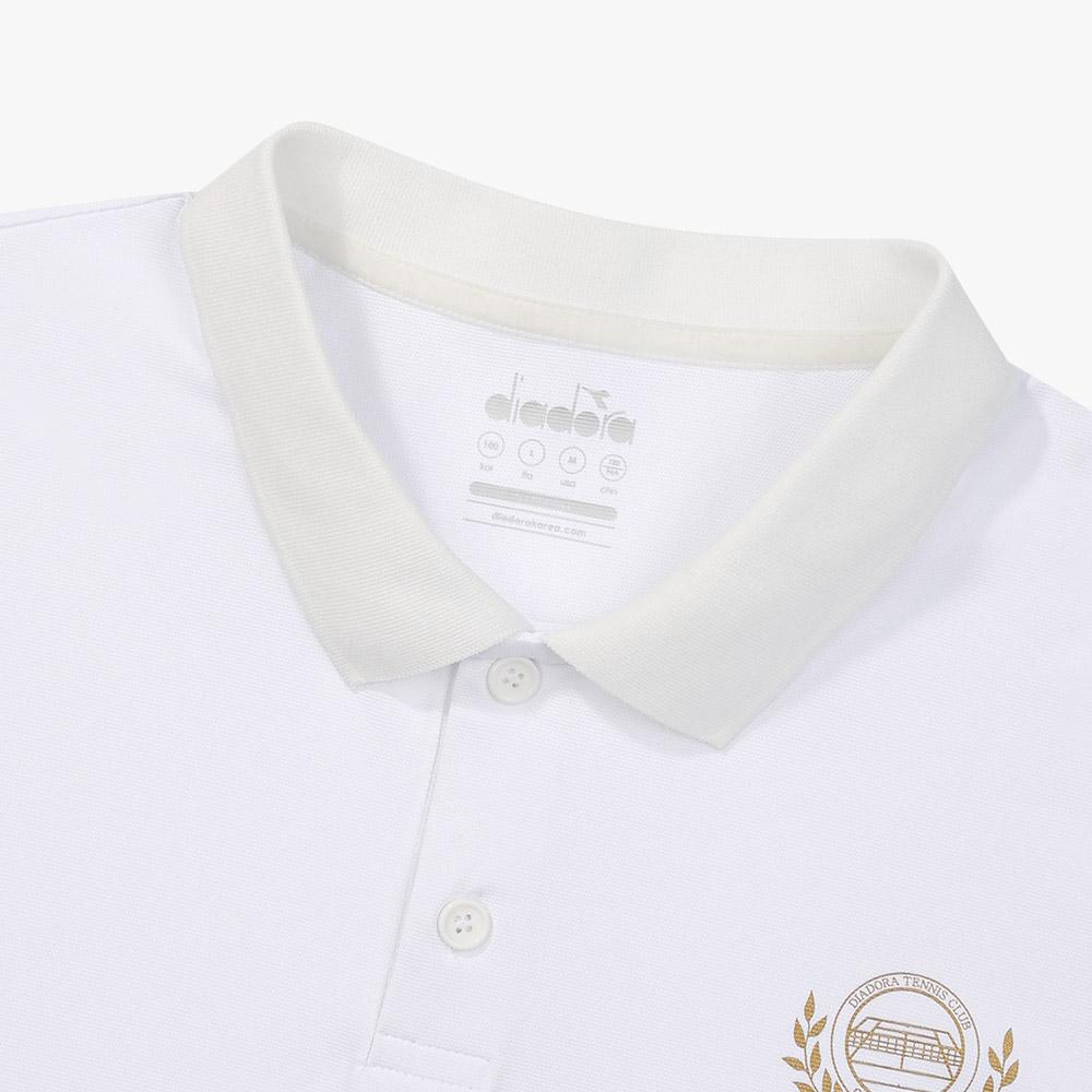 Diadora Performance Collared Short Sleeve T-Shirt Off White