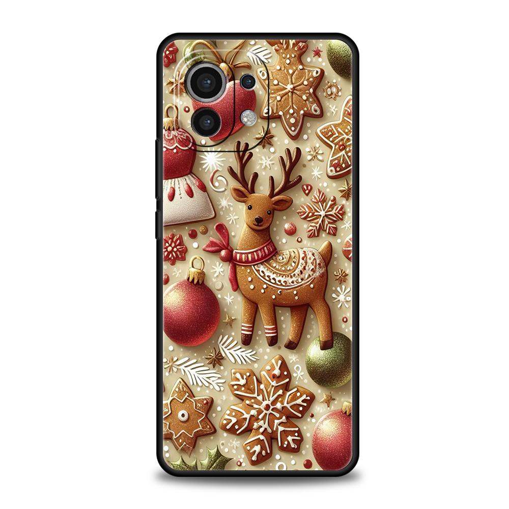 New Year Christmas Phone Case for Xiaomi Poco F6 F5 F4 F3 X6 X5 X4 X3 NFC M5 M4 M3 C51 C50 C55 GT 5G Soft TPU Cover Capas Fundas