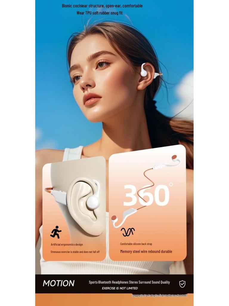 2025 Bone Conduction Bluetooth Sports Headphones: Painless Ear-Hook, Long Battery, Card Slot