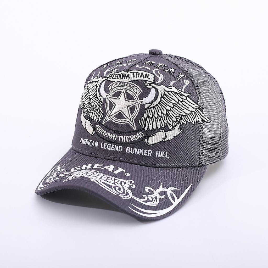 Pentagram Skull Mesh American Locomotive Cap Truck Driver Hat Breathable Baseball Cap