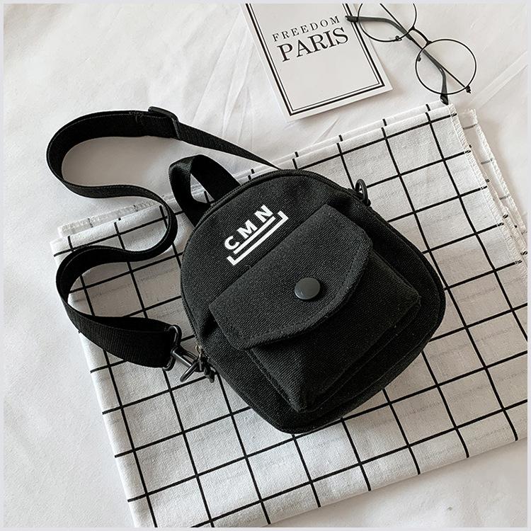 

Canvas bag women s 2020 autumn and winter new trendy student Internet celebrity same shoulder bag Korean version of student versatile messenger bag чёрный