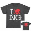 Summer  I Love NG I Luv Novagang  Americanstyle Printed Crewneck Printed Tshirt Unisexs and Womens YK Hiphop Streetwear