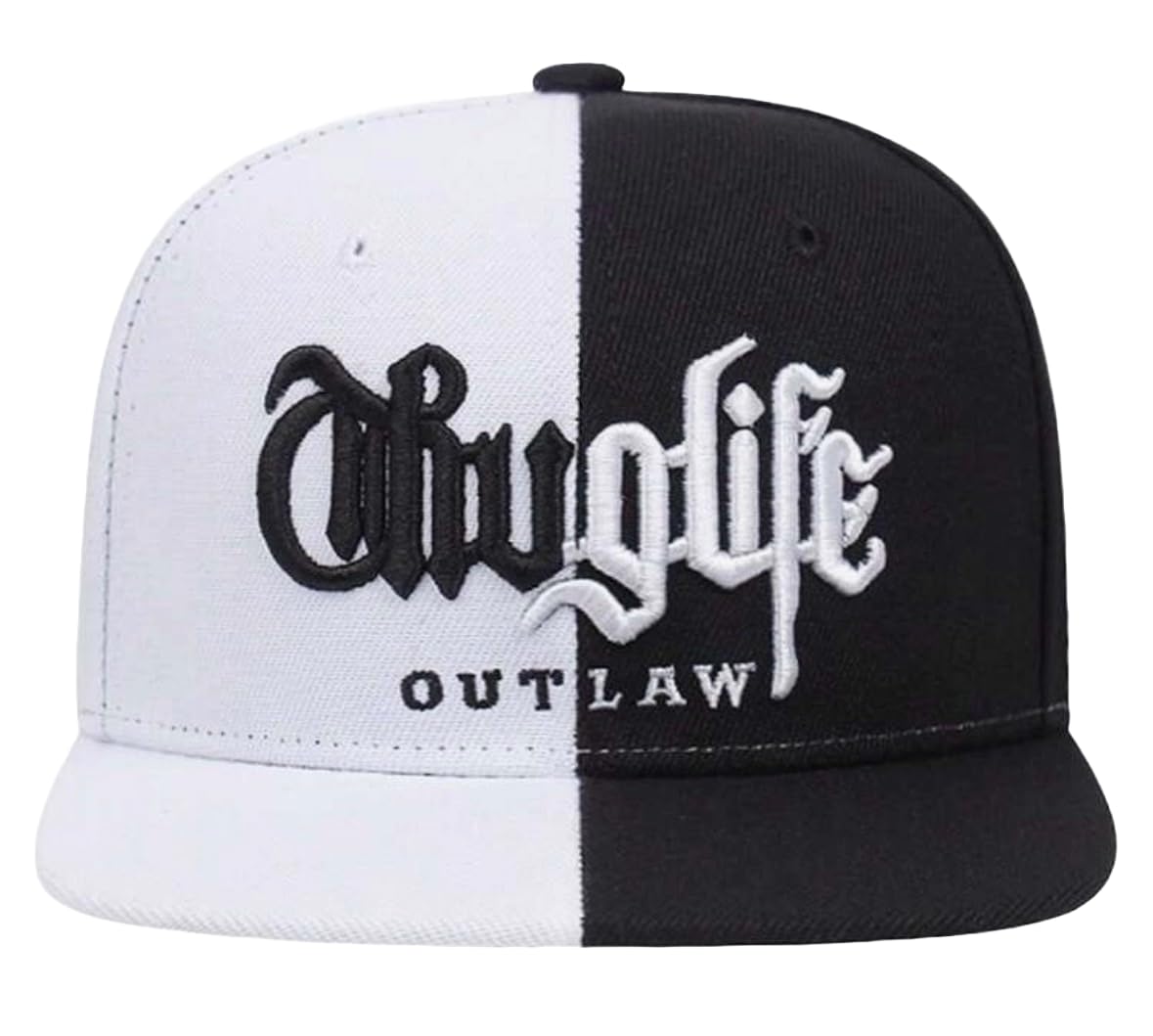 

Sproutsy Men s Thug Life Flat Visor Cap (White + Black)