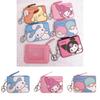 Cute Cartoon Small White Dog Pudding Dog Twin Star Long Ear Leather Card Case Coin Purse Keychain Pendant In-stock Pu Leather Anime Pattern