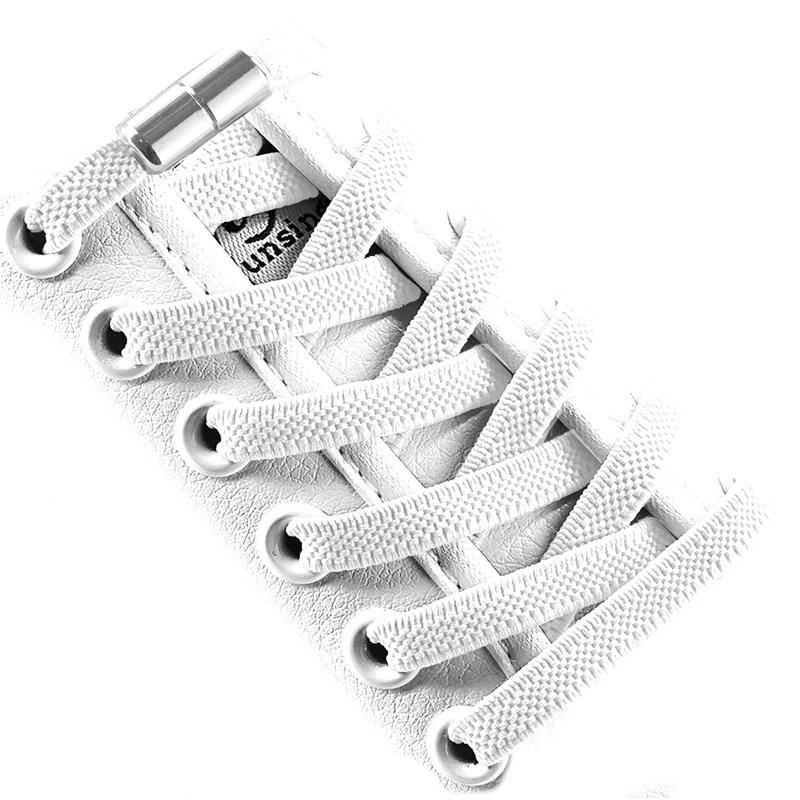 New Flat Elastic Shoelaces Round Capsule Metal Lock Man and Woman Universal No Tie Shoelaces Suitable for All Shoes Lazy Laces