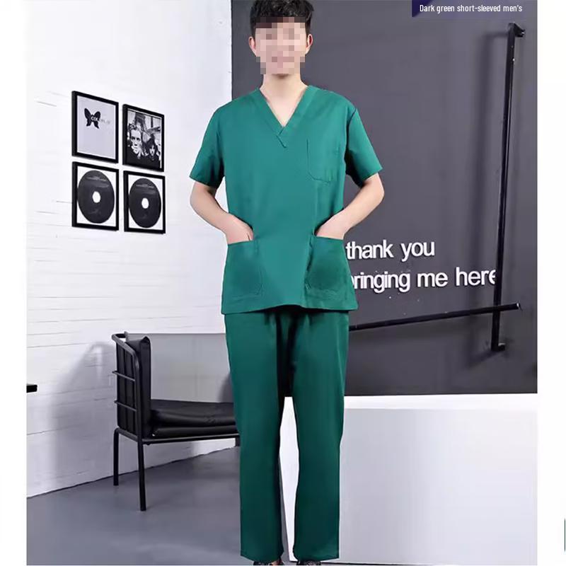 Set de uniforme medicale cu mânecă scurtă din bumbac pur pentru femei Fuhao