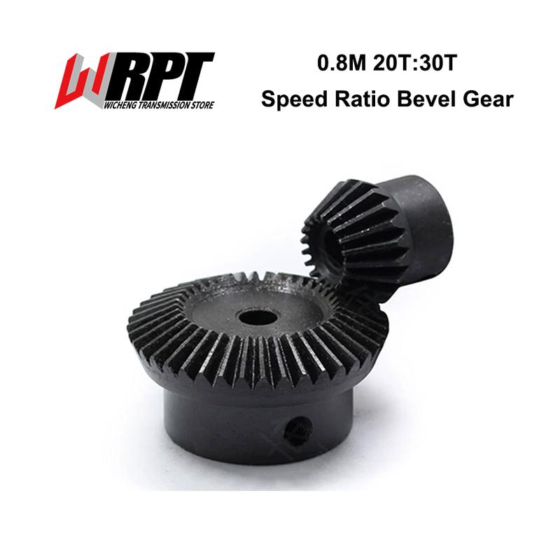 Speed Ratio Bevel Gear 90-degree 1 Pair 0.8M 20T:30T Transmission 1:1.5 bevel gears 0.8 Moudlues 20 Teeth With 30 Teeth
