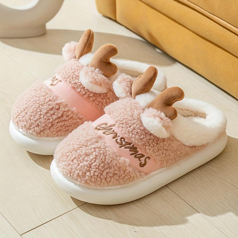 New Cotton Slippers for Winter Couples: A Pair of Home Fur, Thickened, Indoor Anti Slip, Warm, Silent Plush Slippers for Men and Women's Home