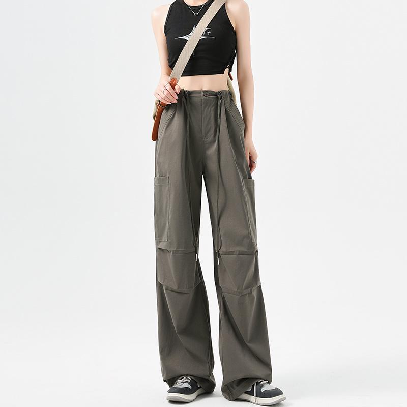 Women's High-Waist Velvet-Lined Wide-Leg Climbing Pants - Autumn/Winter 2025 American Style