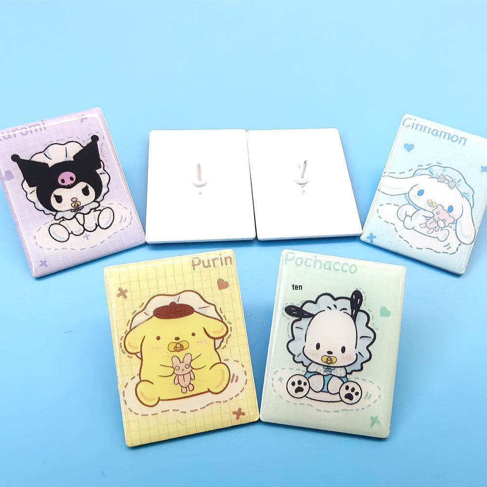 Sanrio Hello Kitty & Cinnamoroll Metal Brooch: Fashionable UV Print Badge for Clothes & Bags.