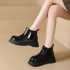Ladies Platform Shoes Thick Bottom Heightening Women Ankle Boots Female Round Toe Slip on Shoes Street Style Chelsea Botas Mujer