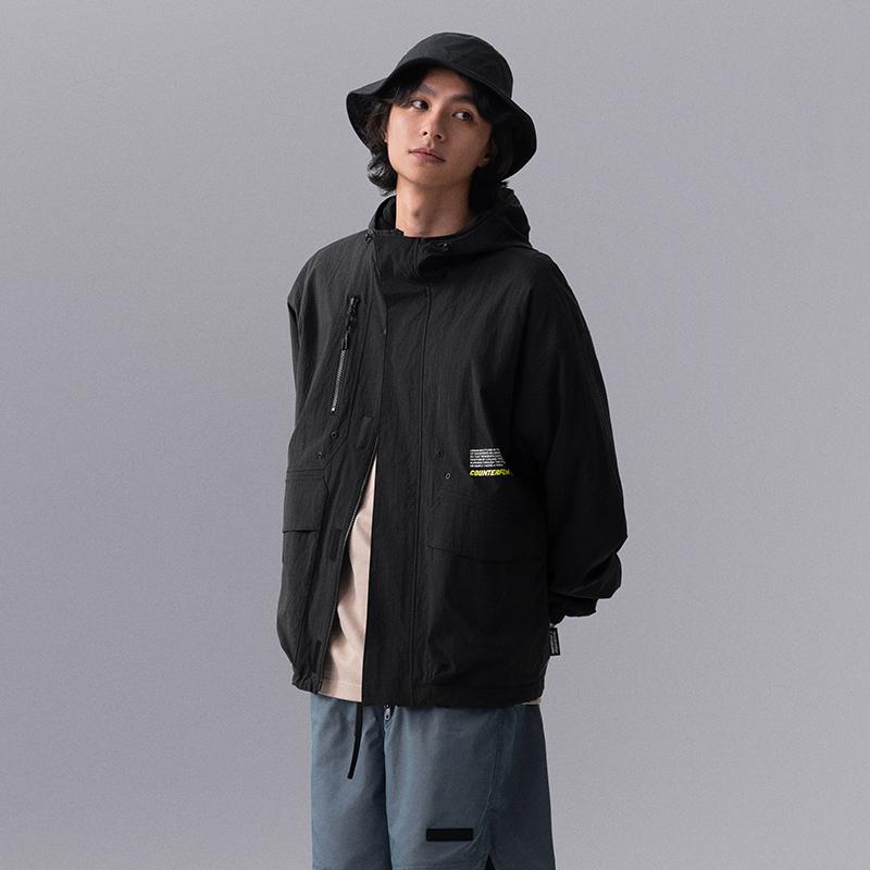 Giacca casual a maniche lunghe con cappuccio e zip Li Ning CF Suo tinta unita da uomo Nera AJDU249-2