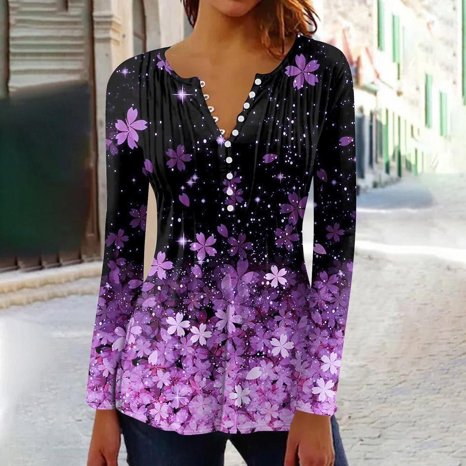

Рубашки с длинным рукавом для женщин, осенняя мода, нарядные повседневные блузки, модные плиссированные туники, топы для леггинсов XXXL фиолетовый