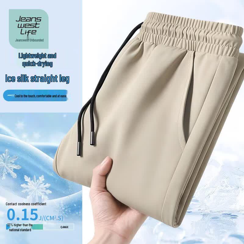 JEANSWEST LIFE Men s Ice Silk Straight-Leg Pants M