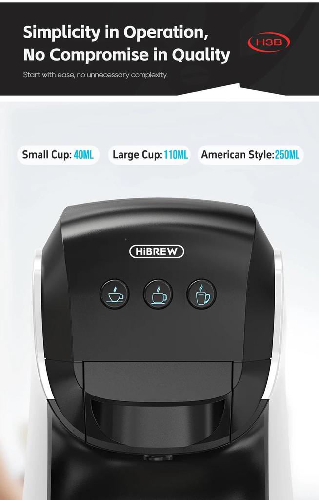 New HiBREW 3 in 1 Multiple Capsule Coffee Maker Full Automatic With Hot & Cold Mode 19Bar