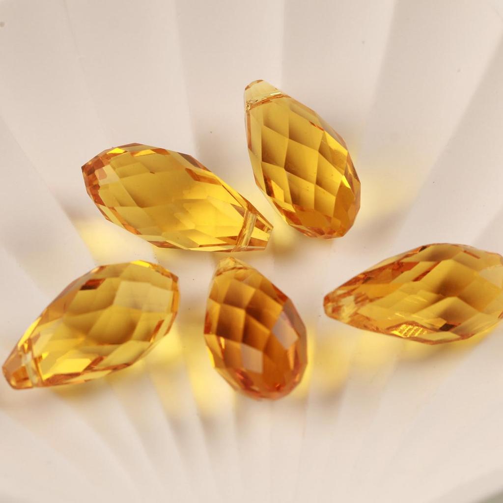 10pcs Teardrop Faceted Crystal Glass Beads Loose 12x25mm Drilled Pendant Drops  Crafts Beads for DIY Jewelry Making  Accessories