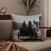 The H-Hunger Games Pillow Case Anti-dustmite Pillowcase Invisible zipper silky short plush Sofa cushion cover